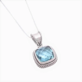 Sterling Pendant With London Blue Topaz Quartz Timeless Accessories