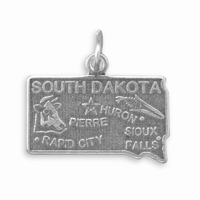 South Dakota State Charm Antiqued Sterling Silver Expressive Feature Distinctive Touch