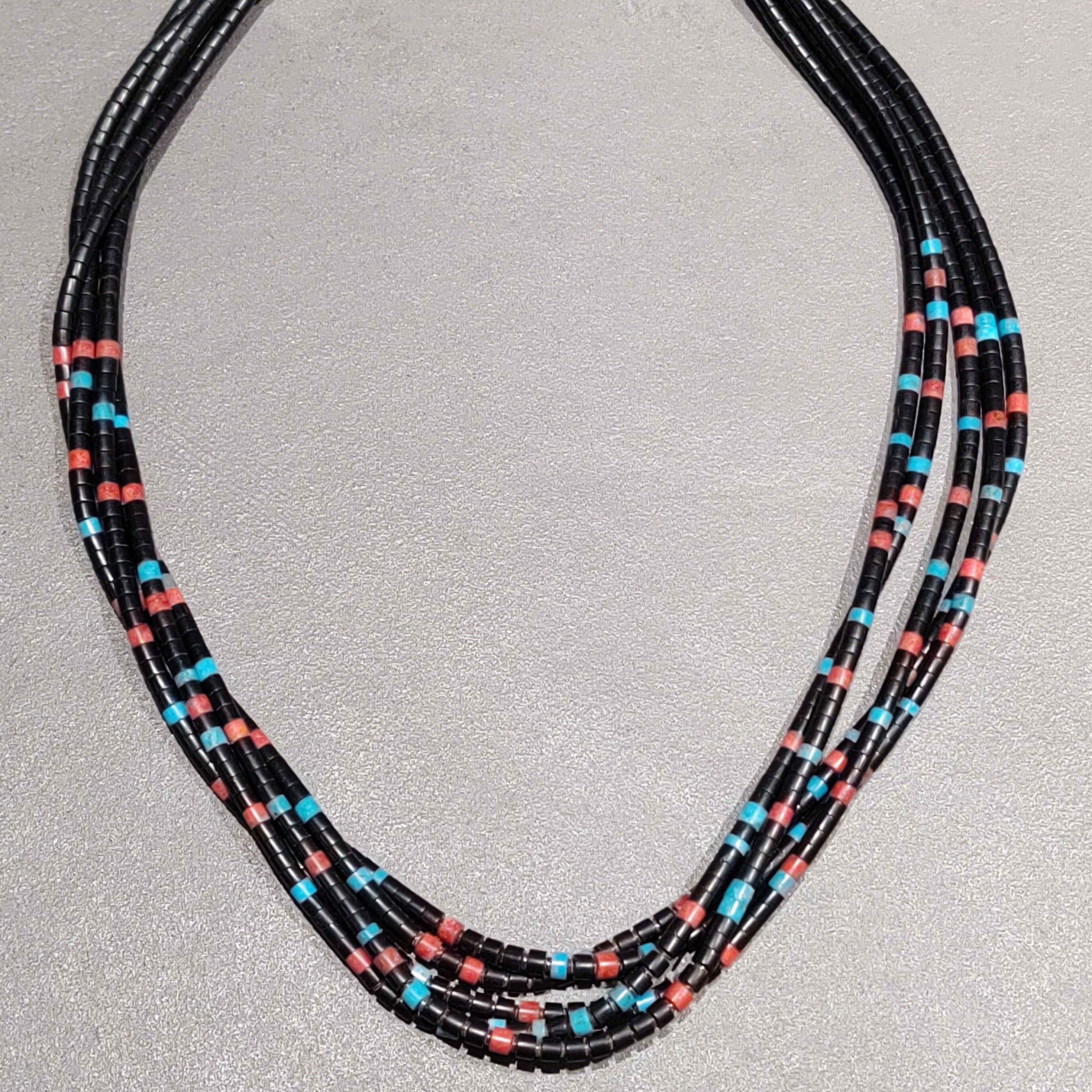 Mature Style Ronald Chavez Kewa Sterling Silver Turquoise Bead Necklace - Handmade Native American