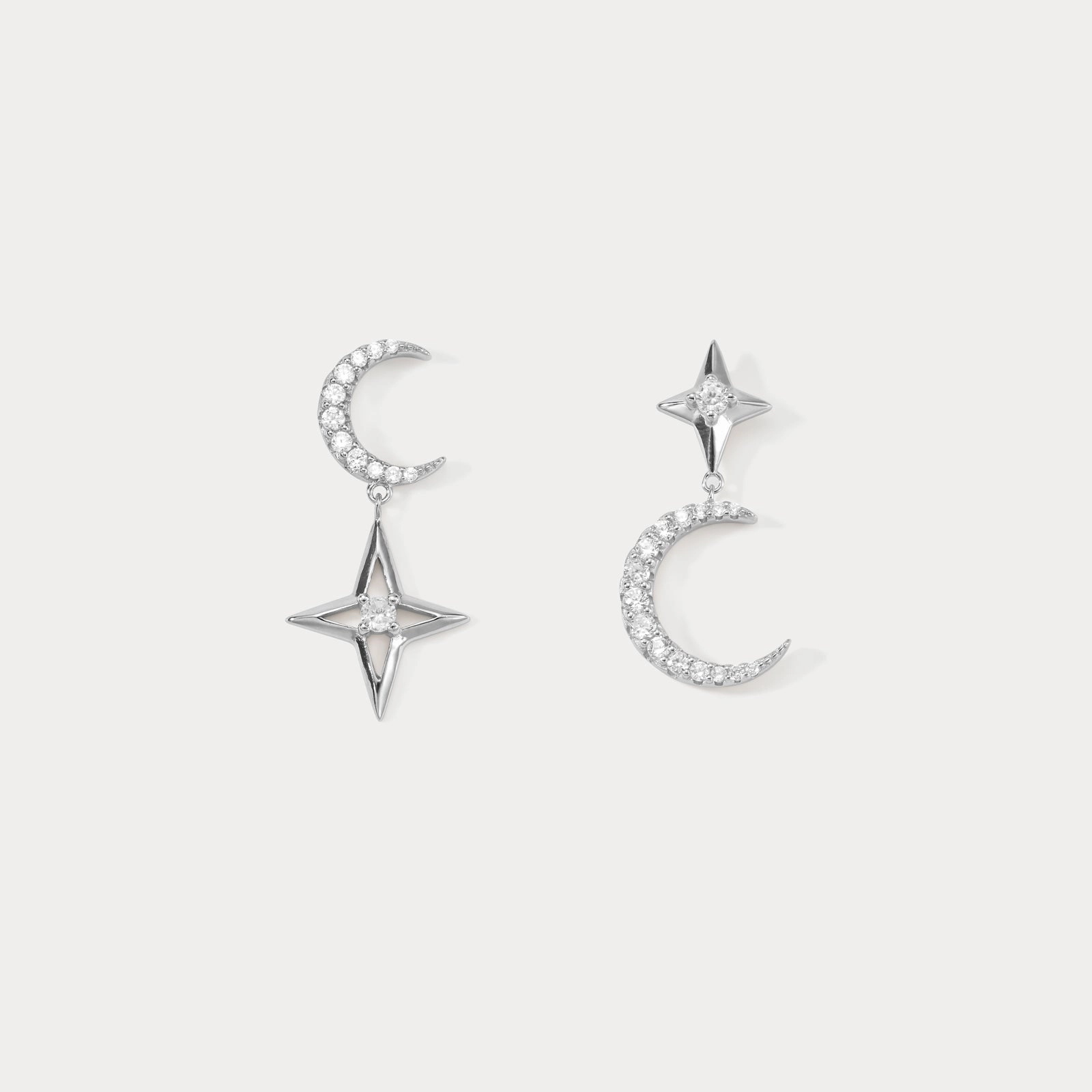 Moon Star Earrings Evening Collection Graceful Appeal