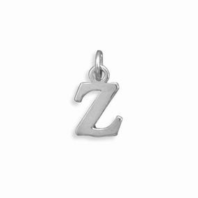 Greek Alphabet Letter Zeta Charm Sterling Silver - Made in the USA Dreamy Mood Crisp Edge