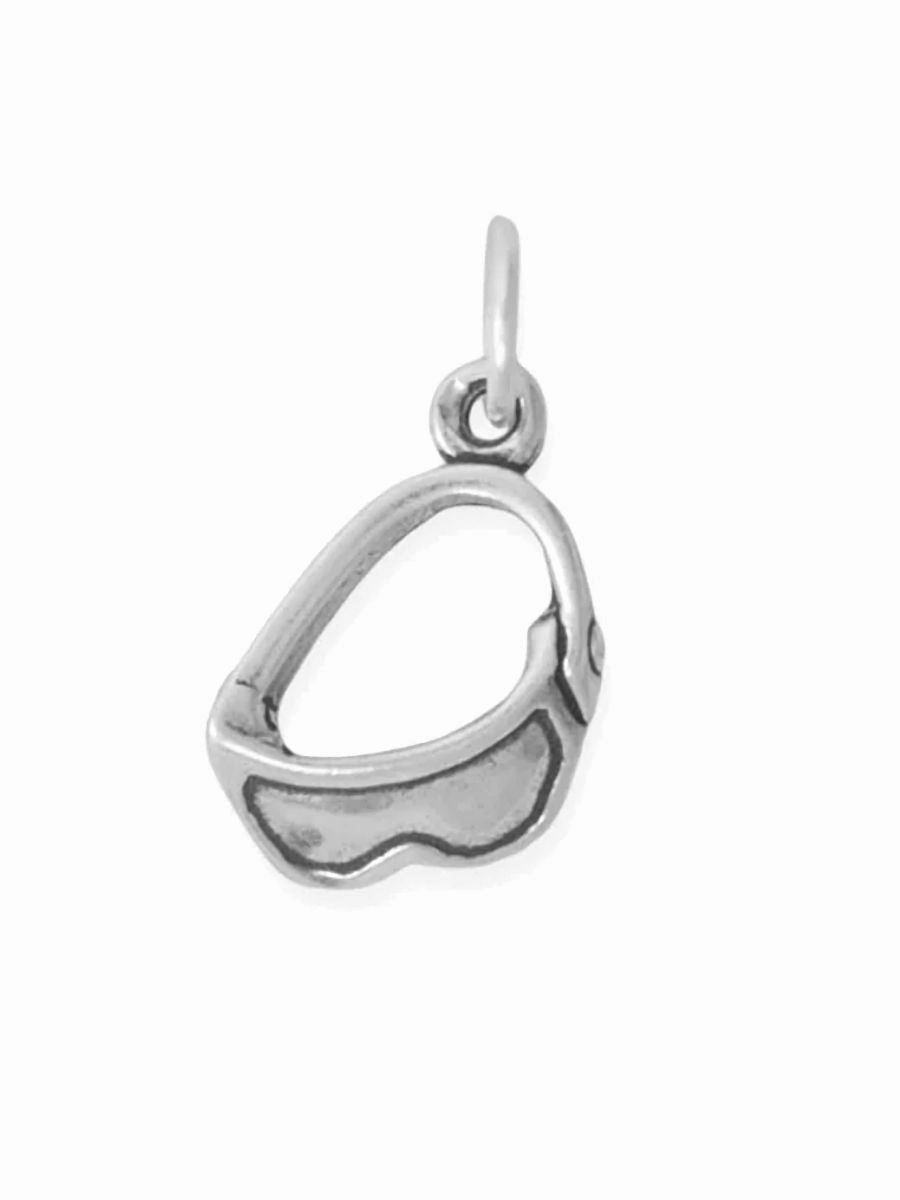 Ski Goggles Charm 3D Oxidized Sterling Silver Fashion Design