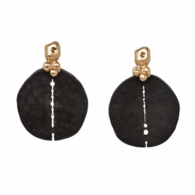 Pastel Accent Polygonal Item Black Orbit Bronze Earrings