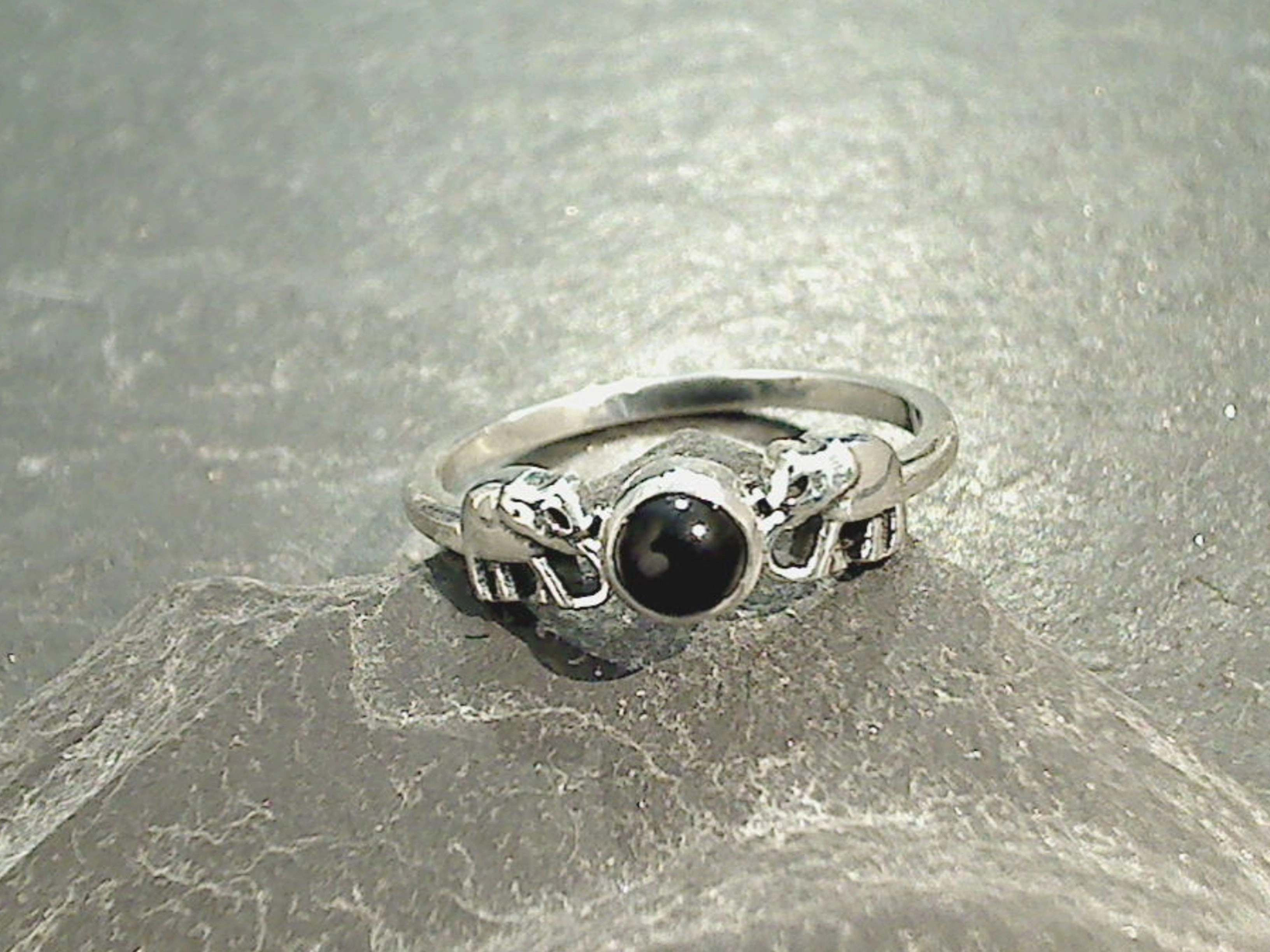 Size 5 Black Onyx, Sterling Silver Elephants Ring Professional Look Effortless Chic