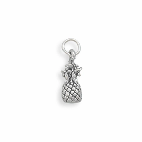 Pineapple Charm 3-D Sterling Silver - Made in the USA Classic Gift