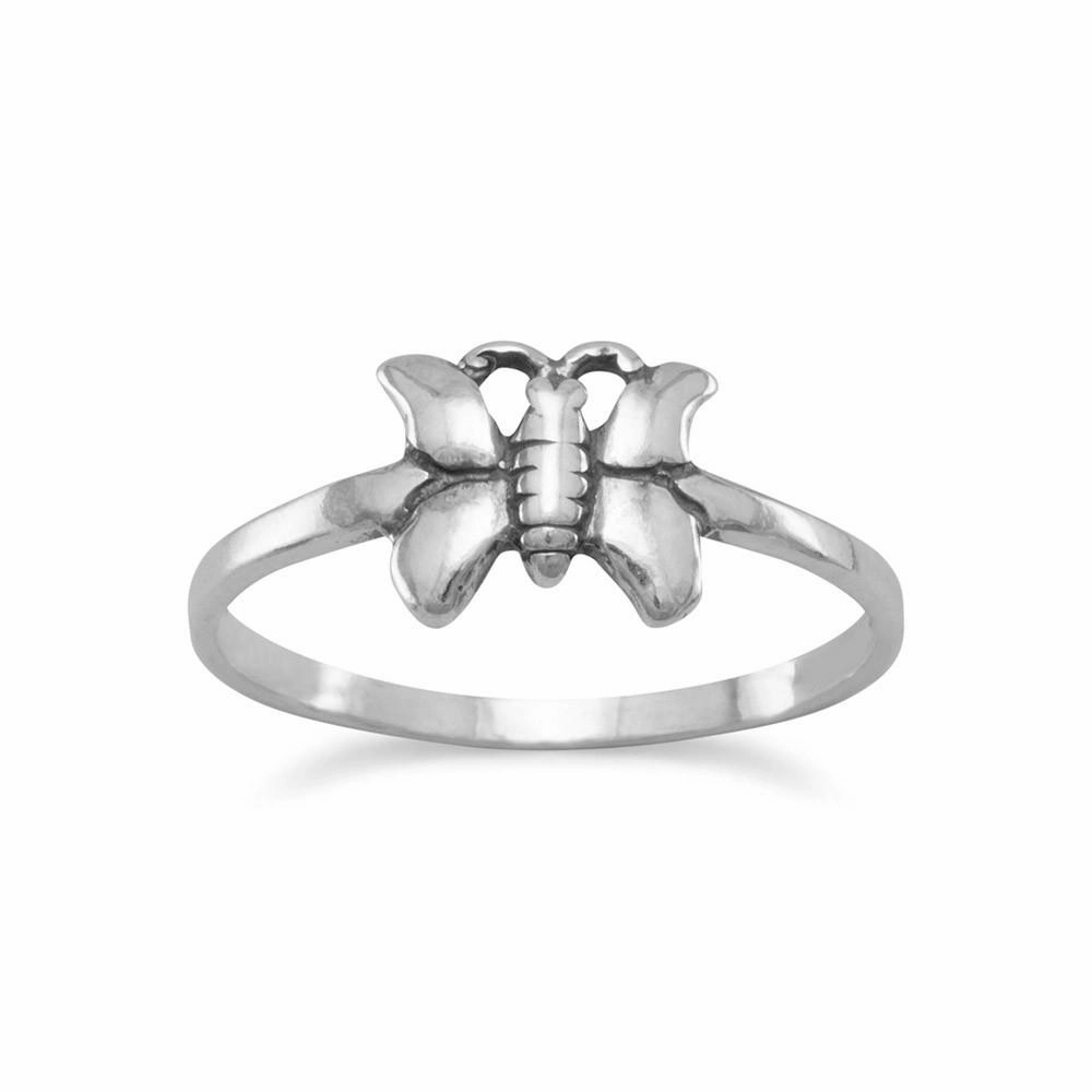 Butterfly Ring Antiqued Sterling Silver Genuine Sentiment