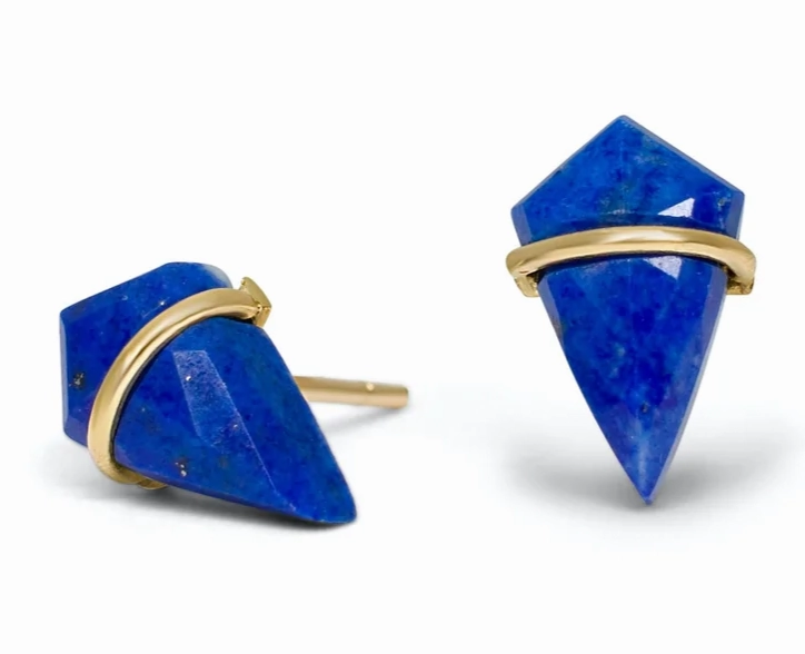 Gorgeous Aesthetic Small Kite Stone Studs - 18k Gold