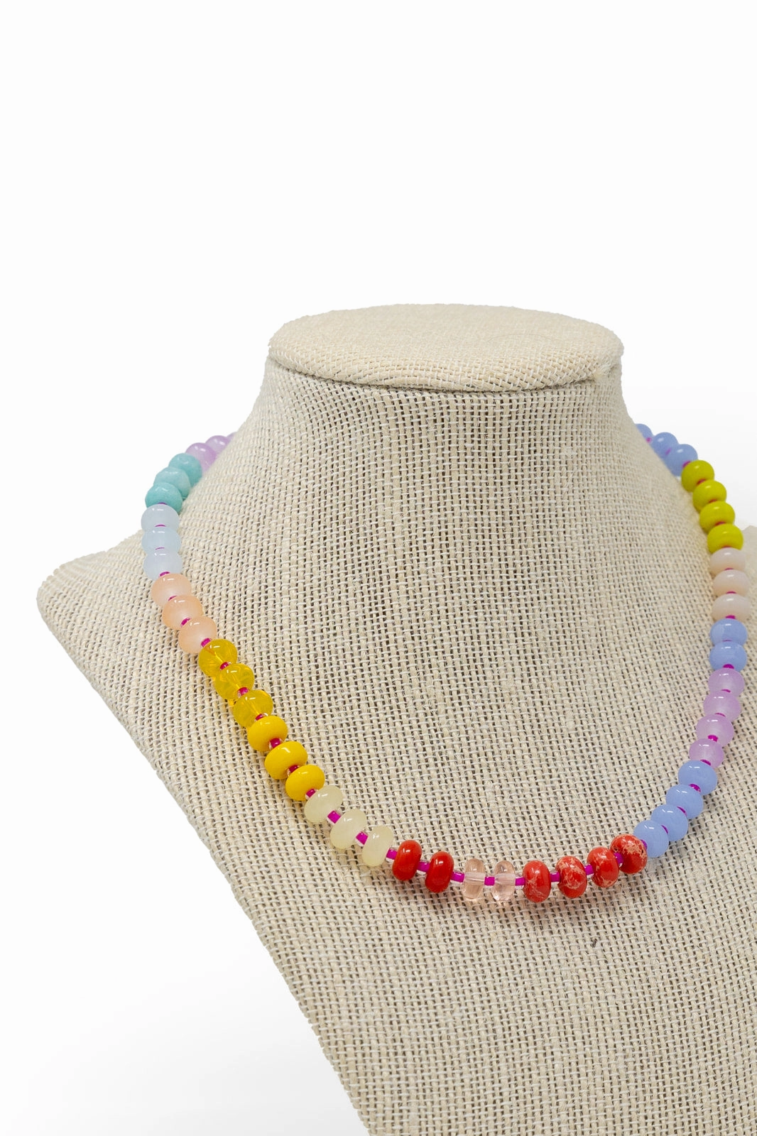 Exclusive Adornment Rainbow Sherbet Beaded Necklace