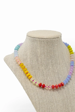 Exclusive Adornment Rainbow Sherbet Beaded Necklace
