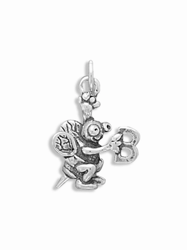 Special Look Distinctive Shape Spelling Bee Charm Sterling Silver - Made in the USA