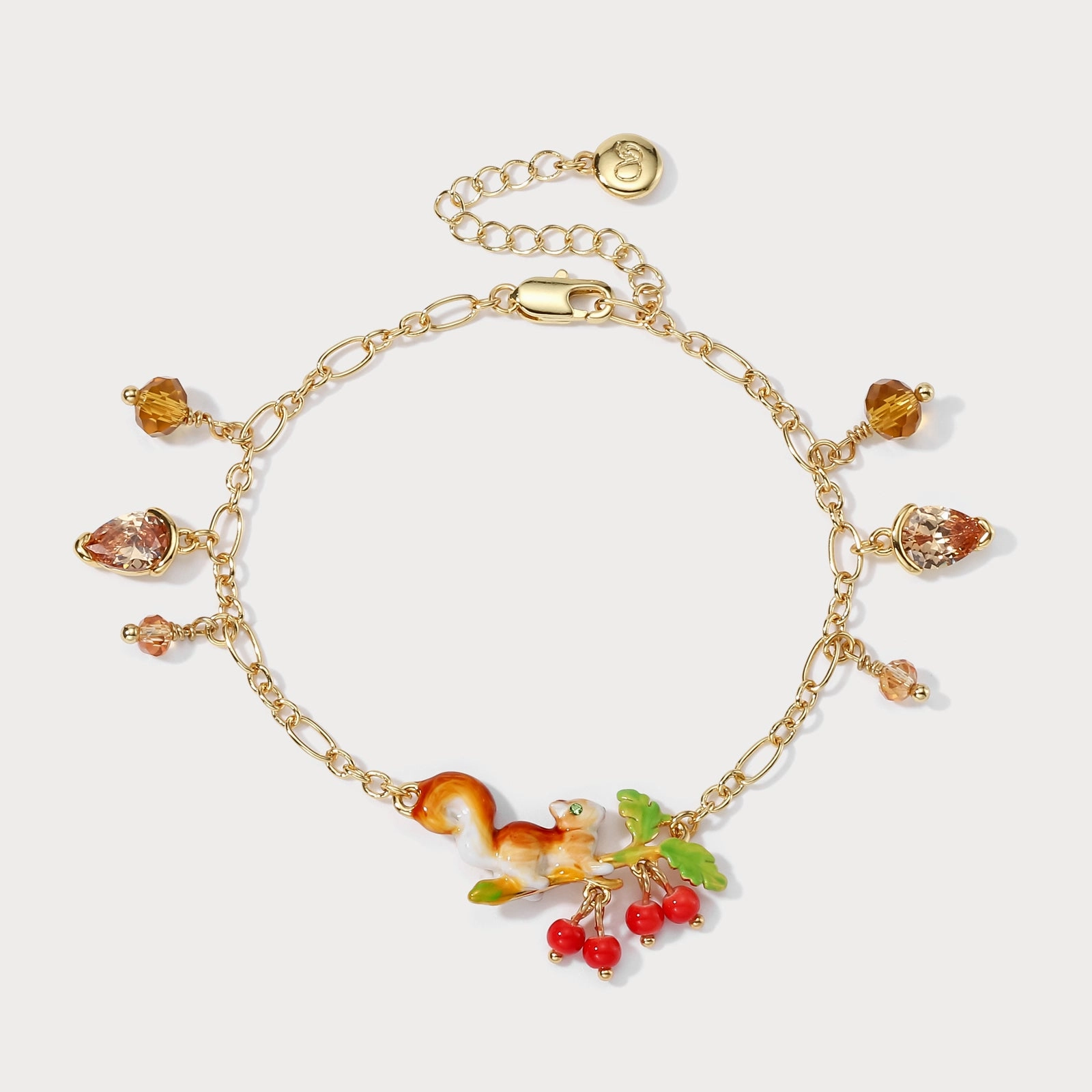 Timeless Shine Squirrel Diamond Acorn Bracelet