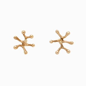 Rustic Piece Stamen Bronze Earring