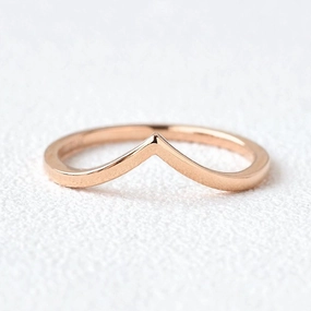 Contemporary Accent Minimalist Chevron Stacking Ring