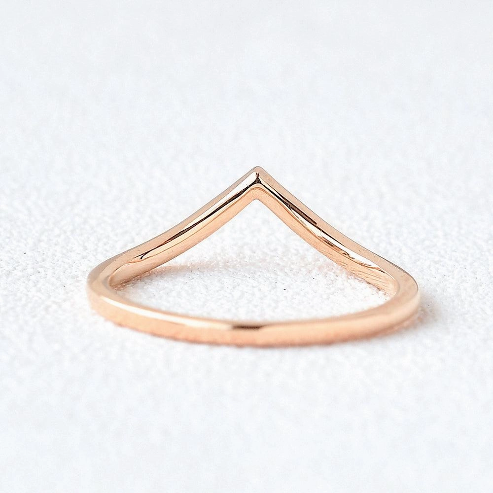 Minimalist Chevron Stacking Ring Glow Vibe