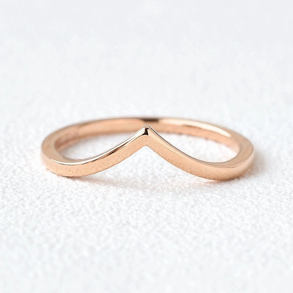 Trend Forward Minimalist Chevron Stacking Ring