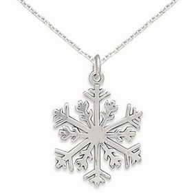 Luxury Collection Romantic Event Lacy Snowflake Necklace Sterling Silver, Chain Included