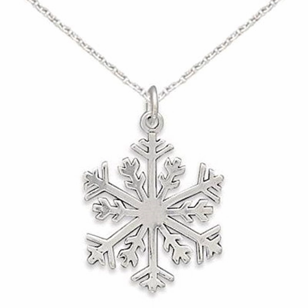 Luxury Collection Romantic Event Lacy Snowflake Necklace Sterling Silver, Chain Included