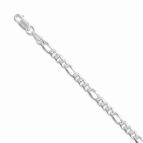 Italian Figaro Chain Necklace 3.9mm Width Sterling Silver Luxury Pick