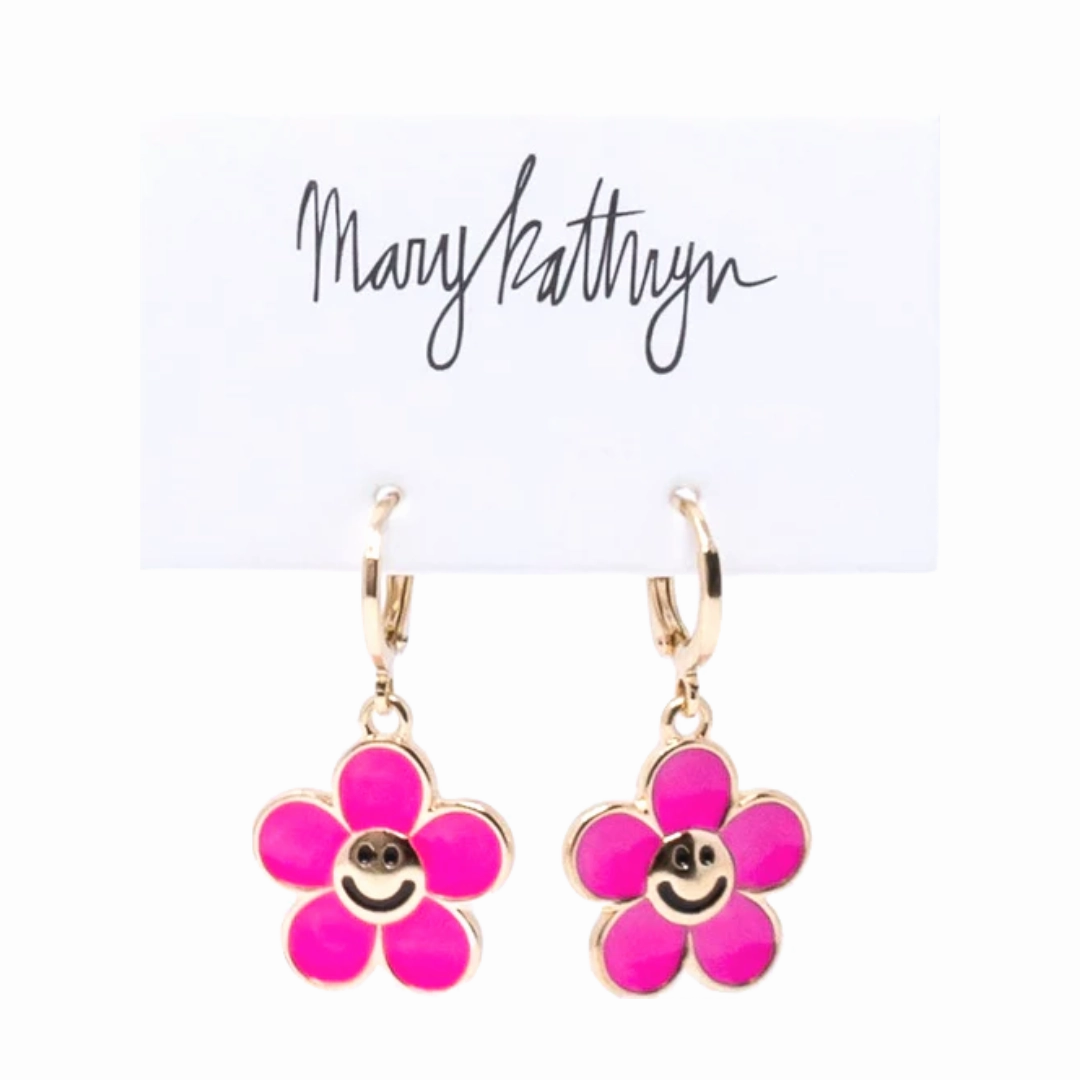 Lightweight Accent Flower Smiley Face Huggies