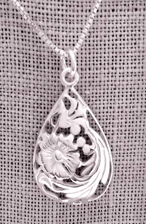 Layered Accent Enchanted Detail Sterling Floral Cutout Pendant