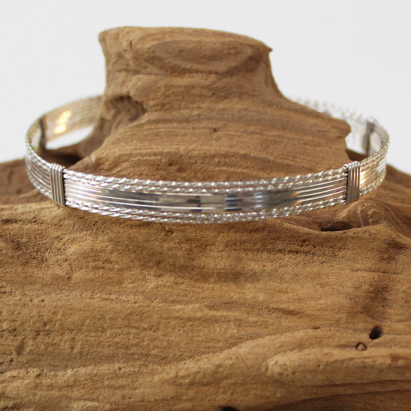 Commendable Blends Contemporary Take Sterling Silver 8-Strand Wire Wrapped Bracelet  TTSSSSTT