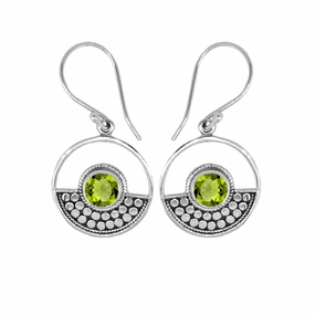 Sterling Silver & Gemstone Circle Earrings Lightweight Feel Luxury Shine