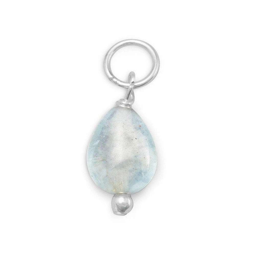 Sterling Silver Aquamarine Charm March Birthstone Casual Glow