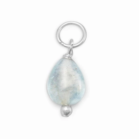 Sterling Silver Aquamarine Charm March Birthstone Casual Glow