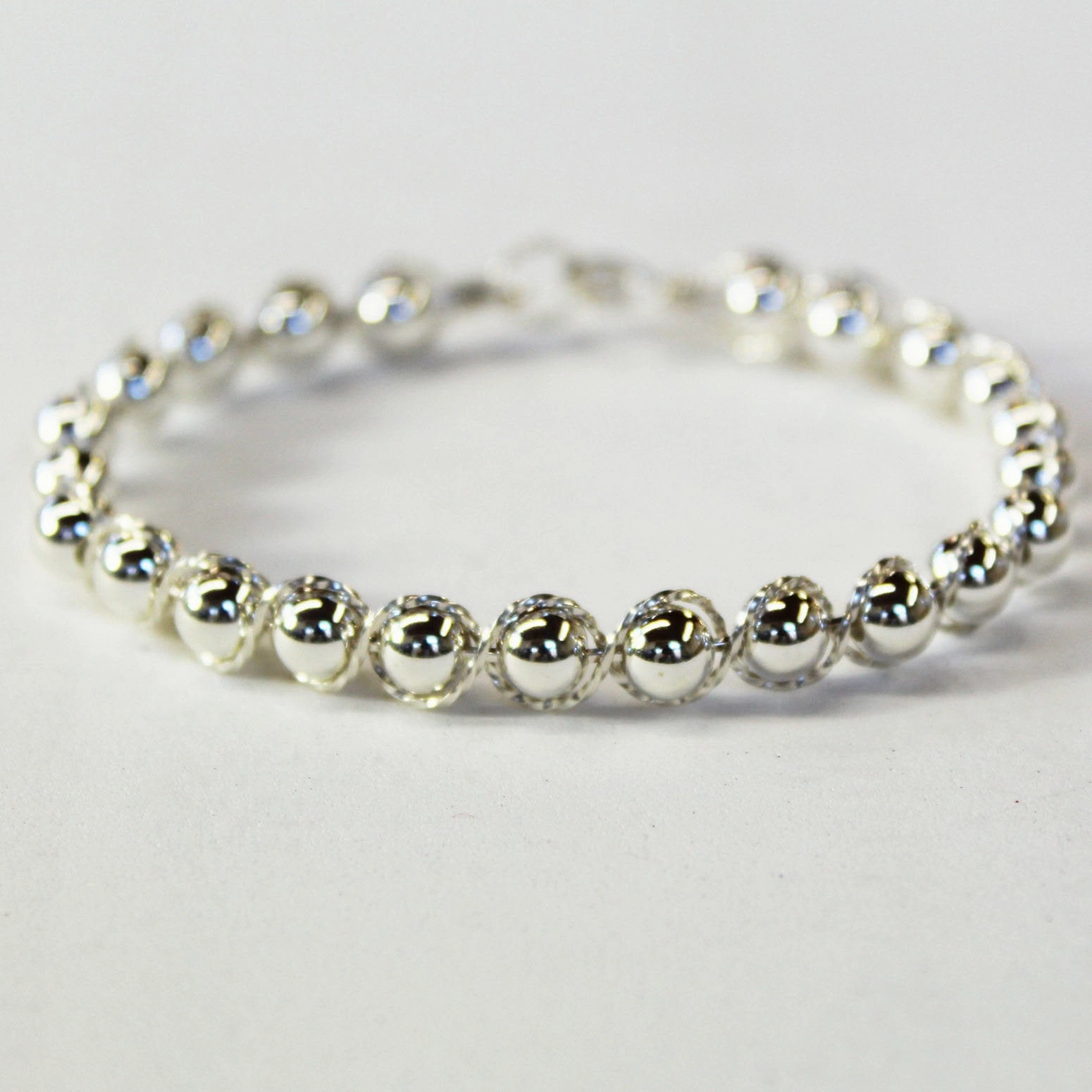 Sterling Silver Beads Sterling Silver Outline Twist Wire Bracelet Structured Build Sunny Fusions