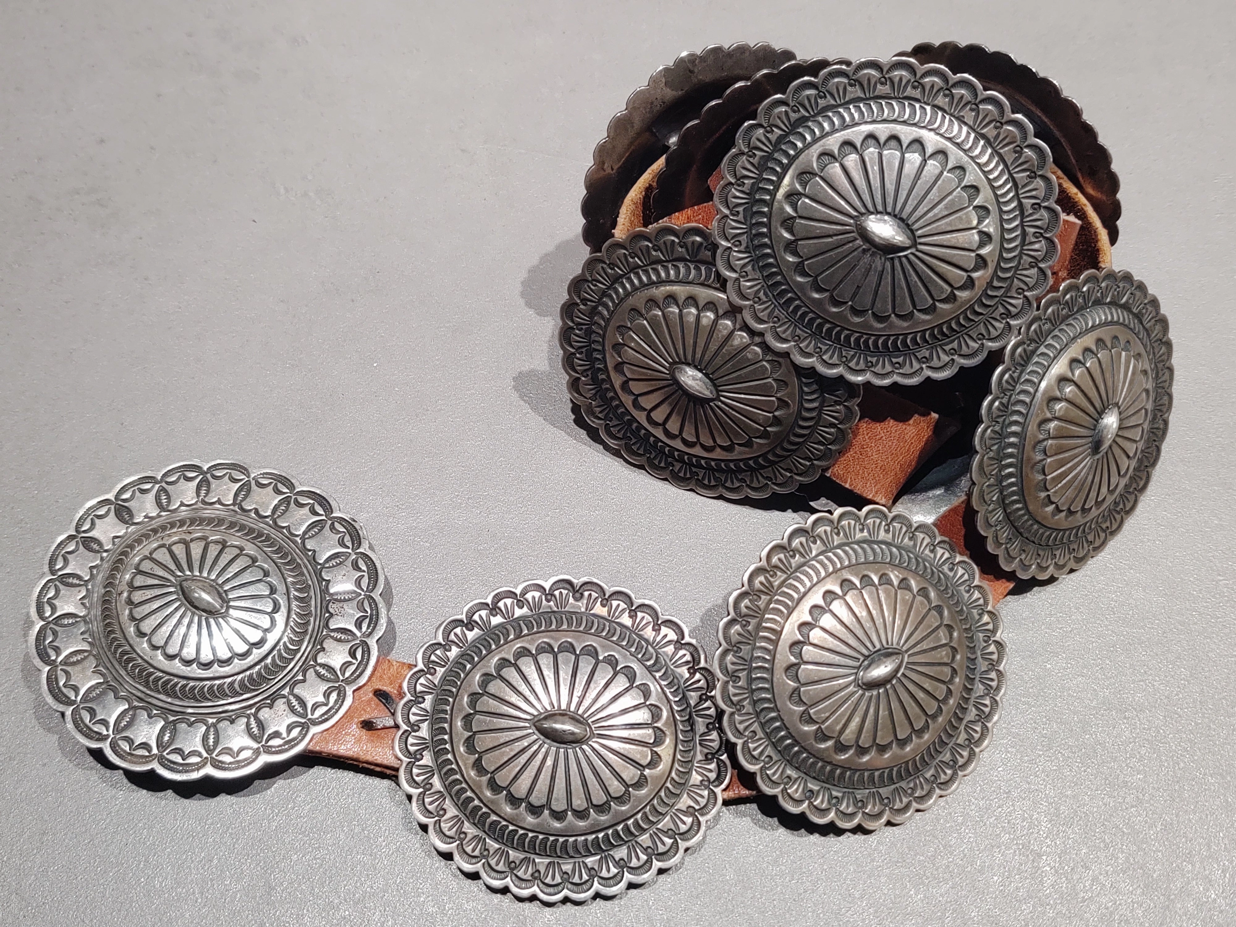 Sterling Silver  Concho Belt - Handmade Native American Trendy Pieces Shaped Precision