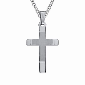 Fine Detail Glamorous look Sterling Silver Cross with High Polished Ends Necklace