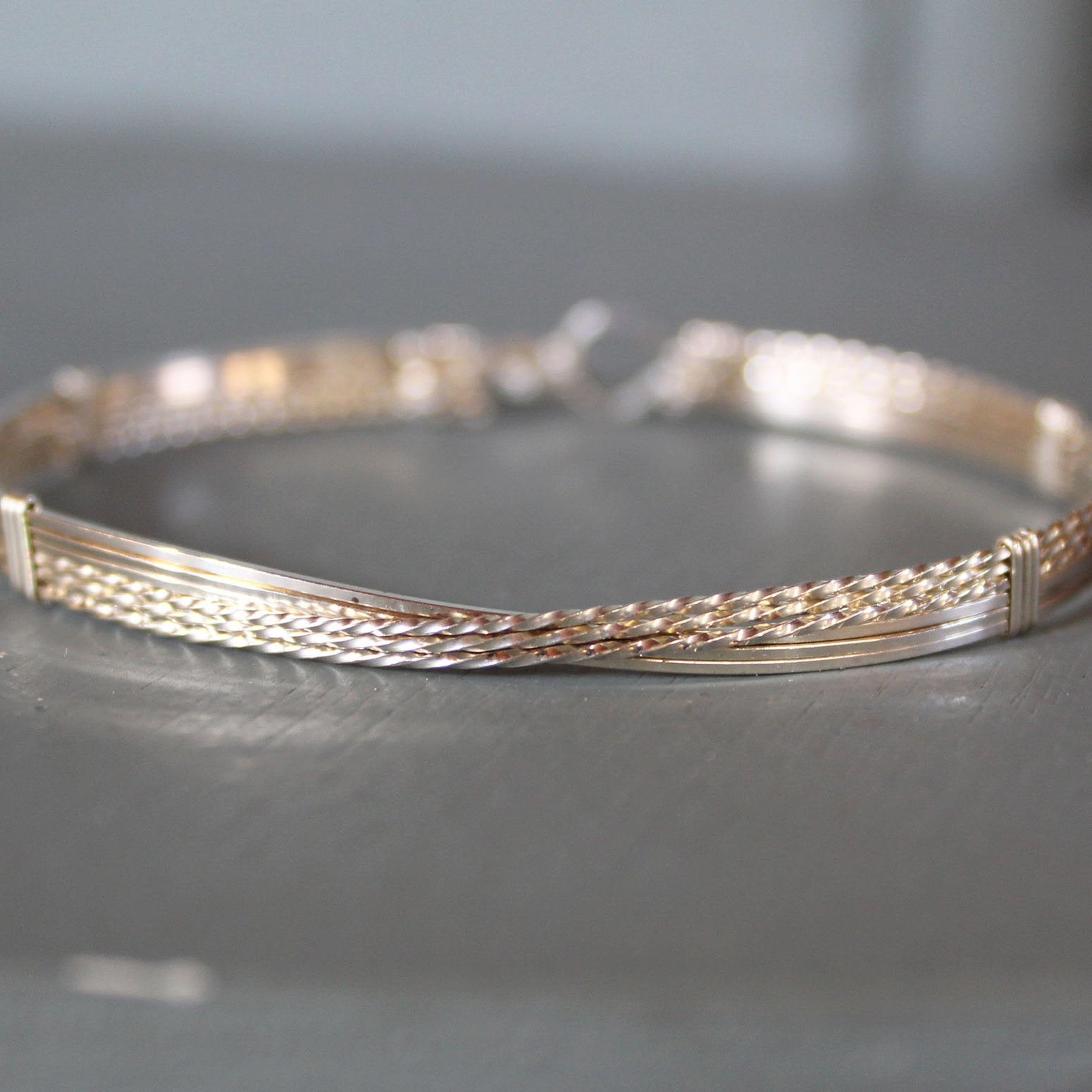 Achievement Reward Galactic Fusions Sterling Silver Crossover Wire Wrapped Stackable Bracelet  SSSTTT