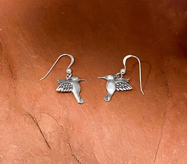 Sterling Silver Hummingbird Earrings Occasion Accent