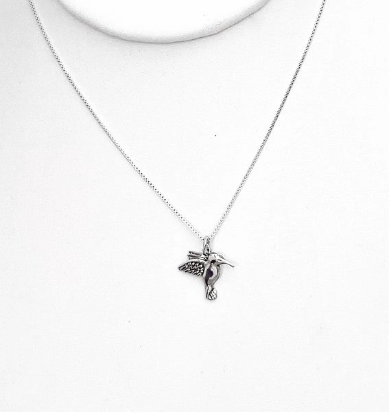 Sterling Silver Hummingbird Pendant Statement Accessory