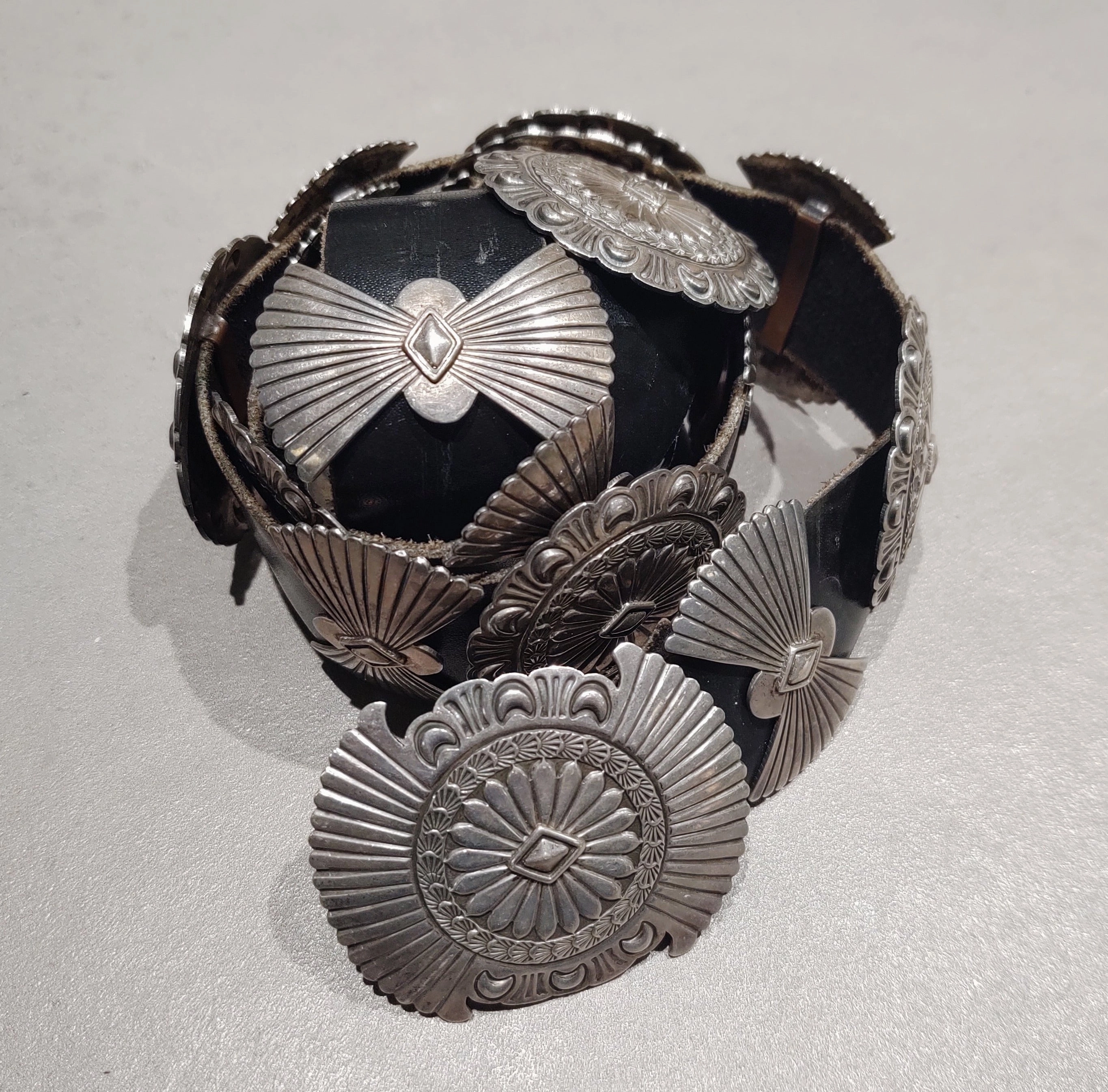 Sterling Silver Navajo  Concho Belt - Handmade Native American Radiant Glam Exclusive Look