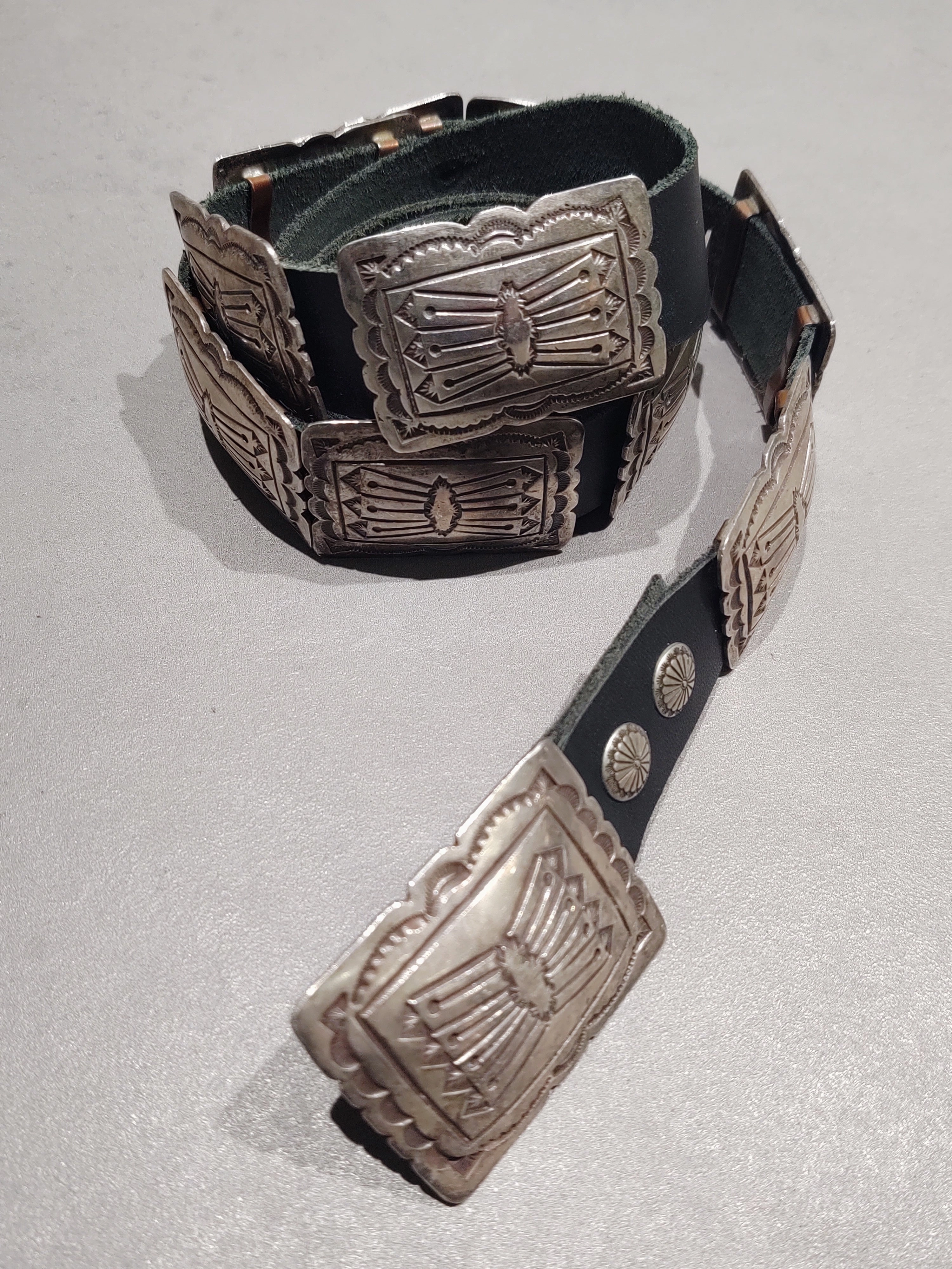 Fashion Layer Flawless Sparkle Sterling Silver Navajo Concho Belt - Square Sterling - Handmade Native American