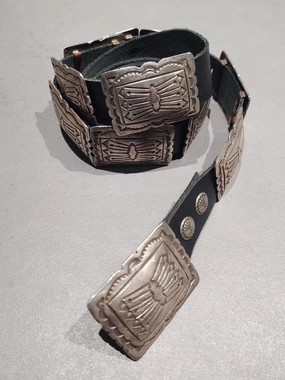 Fashion Layer Flawless Sparkle Sterling Silver Navajo Concho Belt - Square Sterling - Handmade Native American