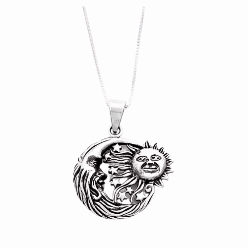 Sterling Silver Pendant with Sun, Moon, and Stars Chic Pulse