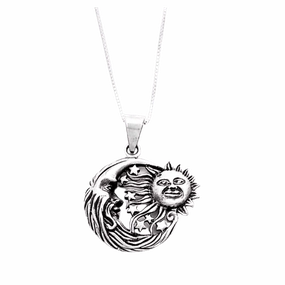 Sterling Silver Pendant with Sun, Moon, and Stars Chic Pulse