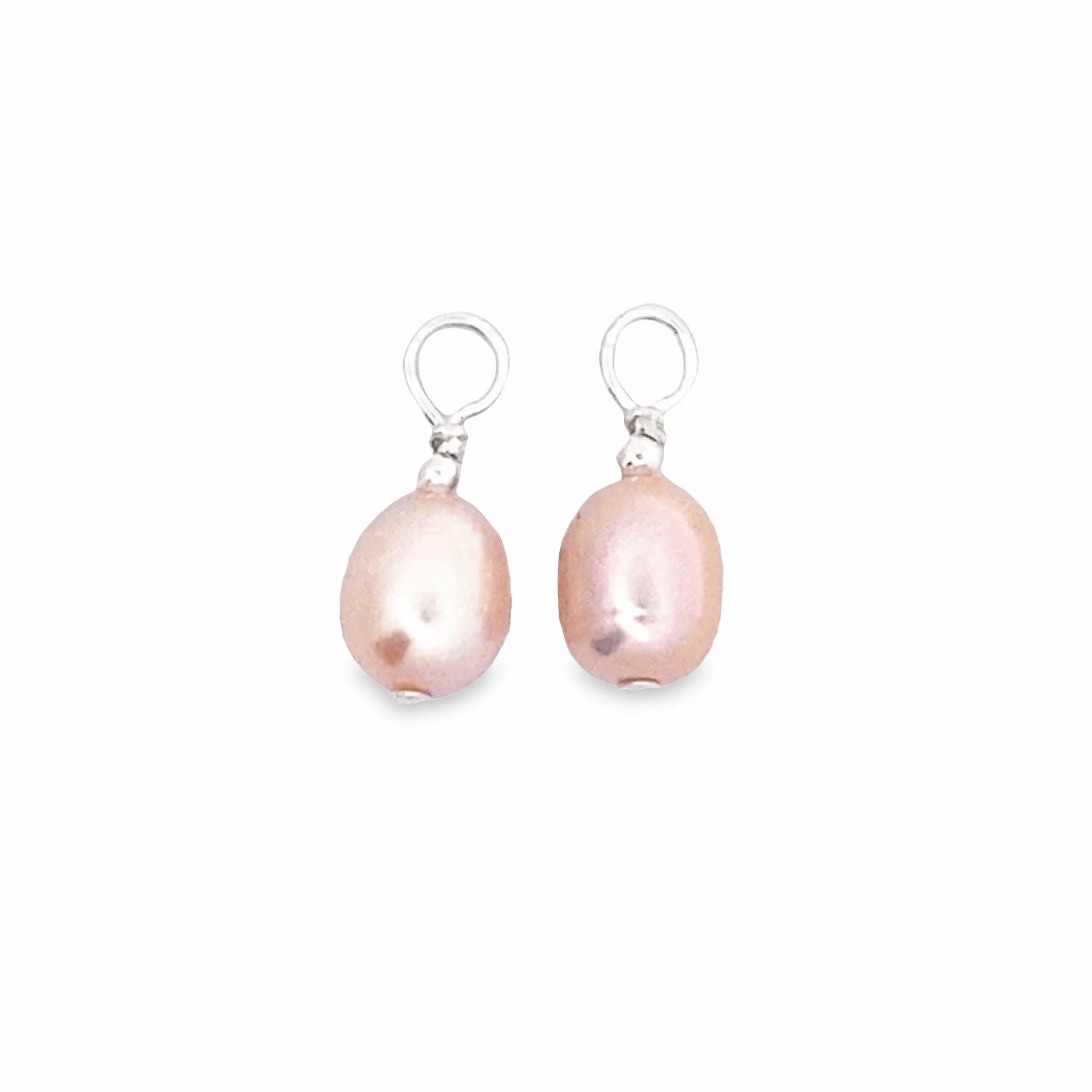 Chic Form Anniversary Surprise Sterling Silver Pink Freshwater Pearl Earring Charms