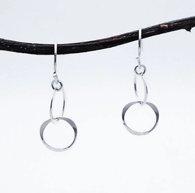 Sterling Silver Small 2 Circle Dangles Sleek Glow