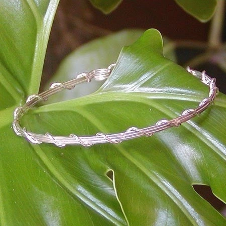 Sterling Silver Thin 4-Strand Wire Wrapped Stackable Bracelet  SSSwa Peaceful Vibe