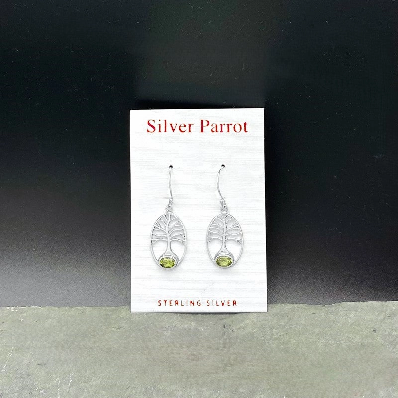 Sterling Silver Tree of Life Earrings. 4 Available Stones Effortless Glam