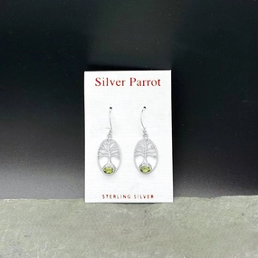 Sterling Silver Tree of Life Earrings. 4 Available Stones Effortless Glam