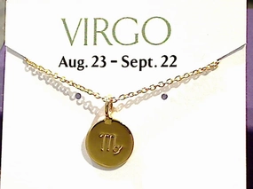 16" - 18" Gold Plated Sterling Virgo Zodiac Necklace Essential Accessory