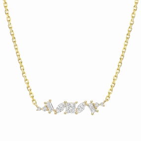 Chaos Necklace - 18k Gold   Diamonds Retro Style