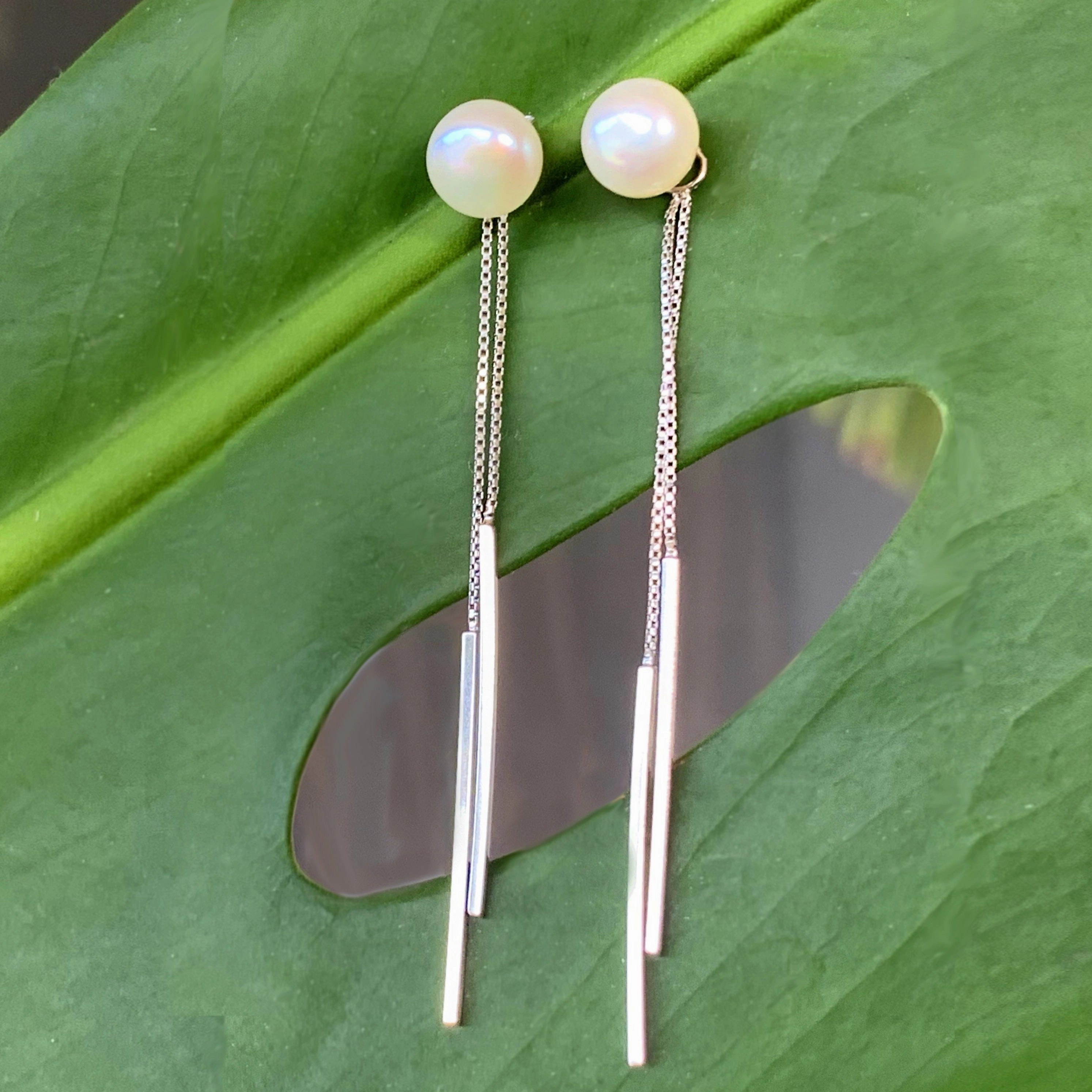 Chopstick Pearl Earrings Magnificent Adornment Dainty Piece
