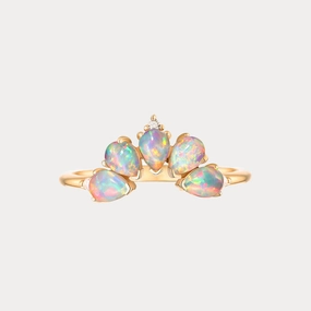 Winter Gift Quality Art Opal Crown Ring
