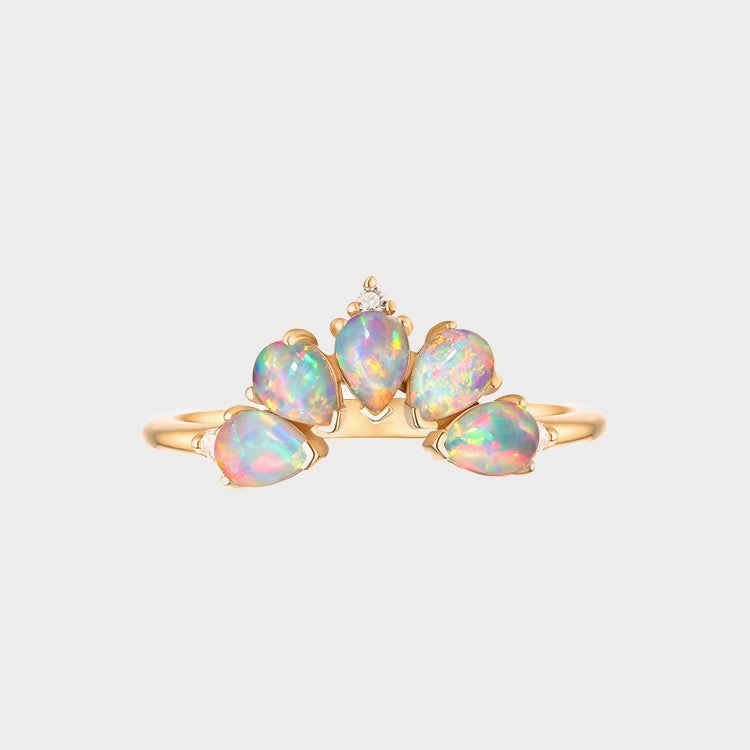 Winter Gift Quality Art Opal Crown Ring