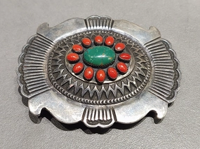 Neutral Glow Rick Martinez Navajo Sterling Silver  Belt Buckle - Handmade Native American